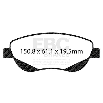 EBC Greenstuff 2000 Series Sport Brake Pad Set (DP22026) Image 2