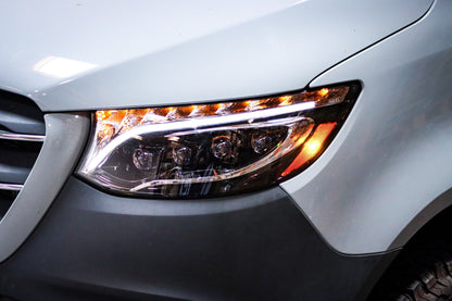 19-25 Mercedes-Benz Sprinter NOVA-Series LED Projector Headlights Alpha-Black | AlphaRex