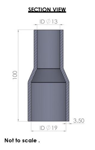 Silicon Hoses 19-13mm Straight Reducer Silicone Hose (FMS19-13) - photo 3