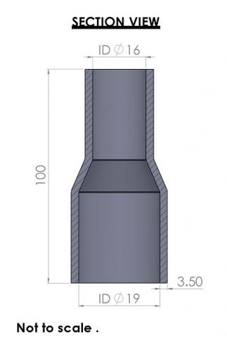 Silicon Hoses 19-16mm Straight Reducer Silicone Hose (FMS19-16) - photo 3
