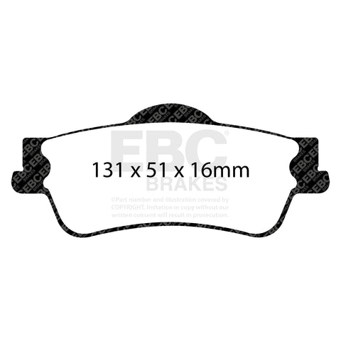 EBC Redstuff 3000 Series Sport Brake Pad Set (DP31834C) Image 2