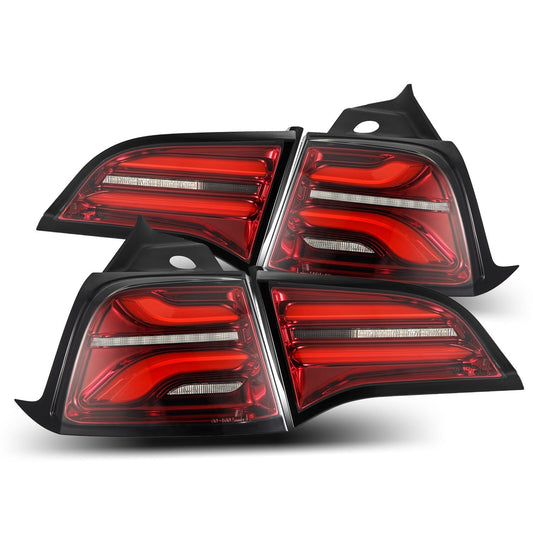20-24 Tesla Model Y / 22-23 Model 3 (With Stock Amber Turn Signal) PRO-Series LED Tail Lights Red Smoke | AlphaRex