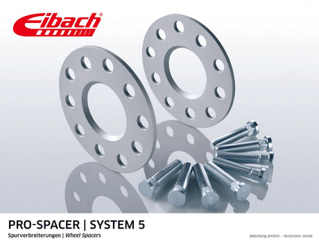 Eibach 5mm Wheel Spacers, 100x4 pattern, silver color, high-performance car part