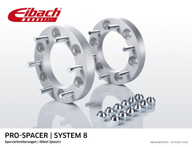 Eibach 20mm Wheel Spacers, Pro-Spacer Kit, Silver, for enhanced vehicle performance and handling.