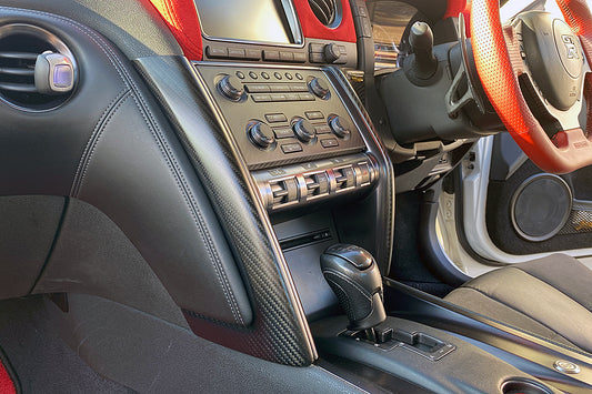 Top Secret Dry Carbon Centre Console Panels for Nissan GT-R R35 (up to MY16)