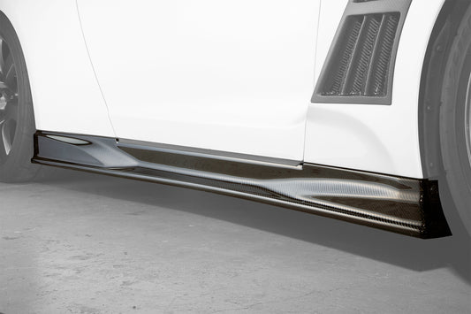 Top Secret Side Skirts Set Version 2 Carbon Fibre - GT-R R35 ~MY17