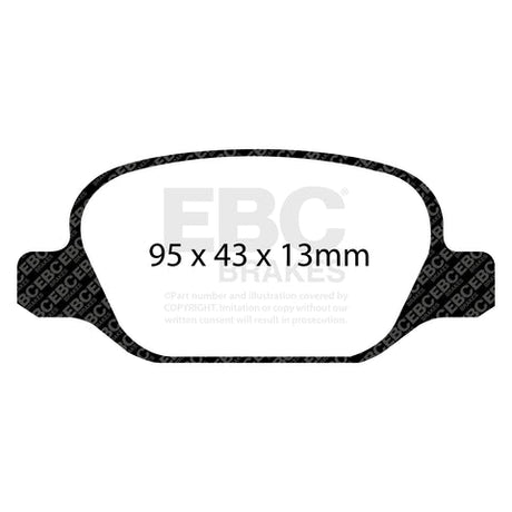 EBC Yellowstuff 4000 Series Street and Track Brake Pad Set (DP41338R) Image 2