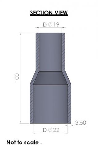 Silicon Hoses 22-19mm Straight Reducer Silicone Hose (FMS22-19) - photo 3
