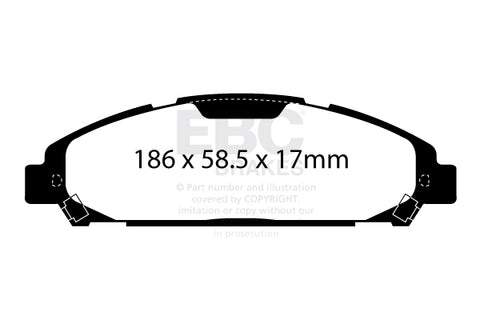 EBC Redstuff 3000 Series Sport Brake Pad Set (DP33039C) Image 1