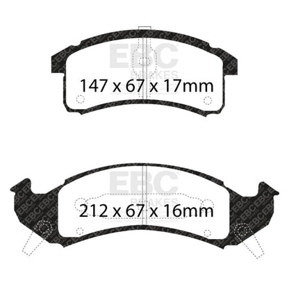 EBC Redstuff 3000 Series Sport Brake Pad Set (DP31271C) Image 4