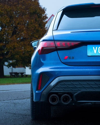 GPF Back Exhaust for Audi S3 Sportback Facelift GY (MY 2024-) Rear Silencer | 4x 102mm Chrome Straight Cut Tips