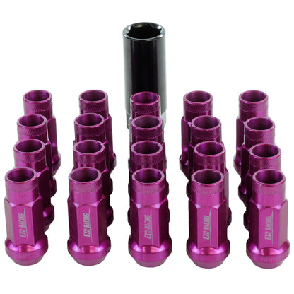 20 x Exoracing Wheel Nuts Forged Steel or Aluminium - Forged Steel / Purple / M12x1.25