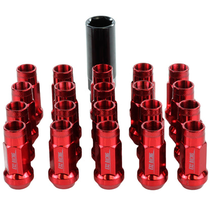 20 x Exoracing Wheel Nuts Forged Steel or Aluminium - Forged Steel / Red / M12x1.5