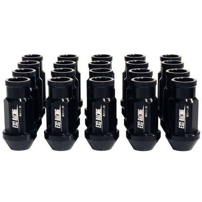 20 x Exoracing Wheel Nuts Forged Steel or Aluminium - Aluminium / Black / M12x1.25