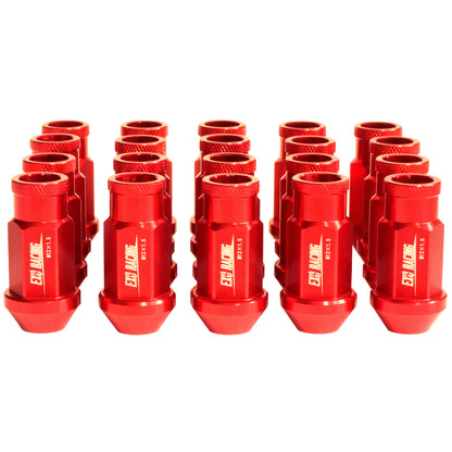 20 x Exoracing Wheel Nuts Forged Steel or Aluminium - Aluminium / Red / M12x1.25