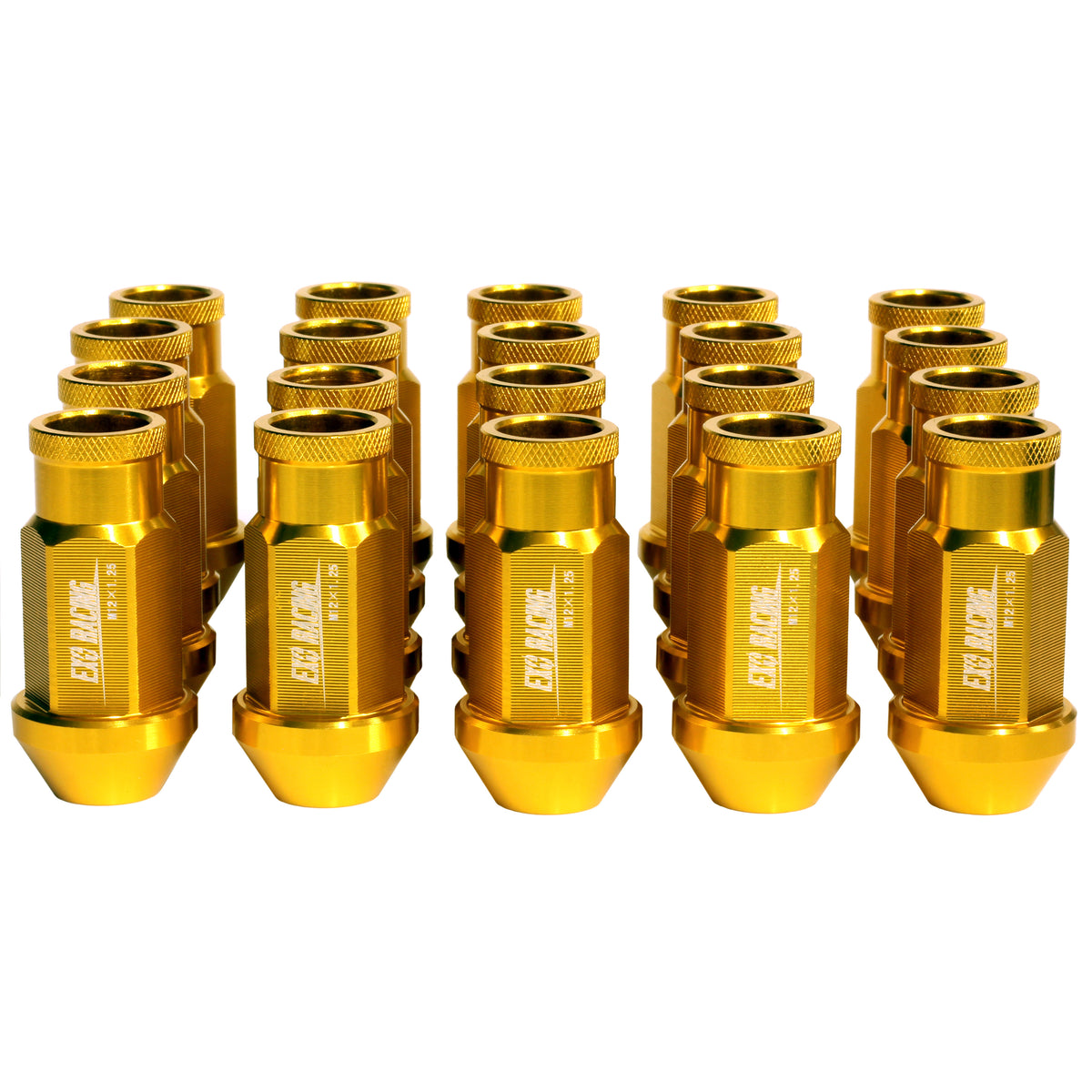 20 x Exoracing Wheel Nuts Forged Steel or Aluminium - Aluminium / Gold / M12x1.25