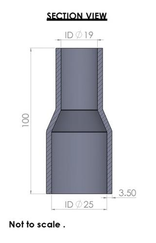 Silicon Hoses 25-19mm Straight Reducer Silicone Hose (FMS25-19) - photo 3