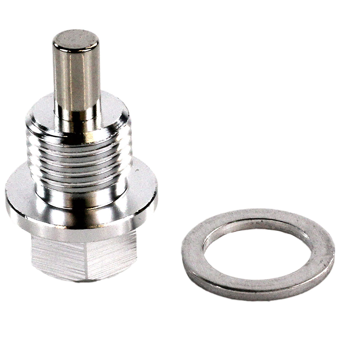Exoracing Billet Aluminium Magnetic Sump Plug - Silver / M12x1.5