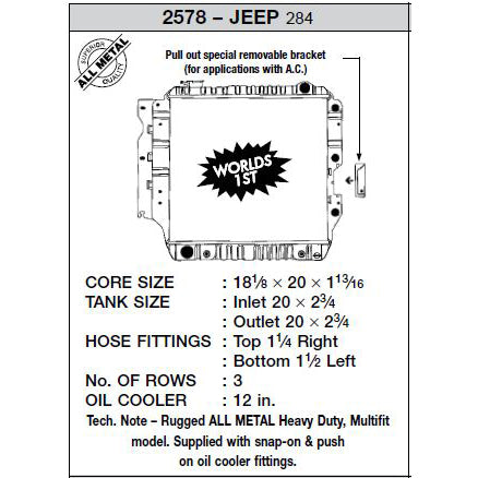 CSF Copper-Brass Radiator for Jeep Wrangler YJ & TJ (3-Row) - image 5