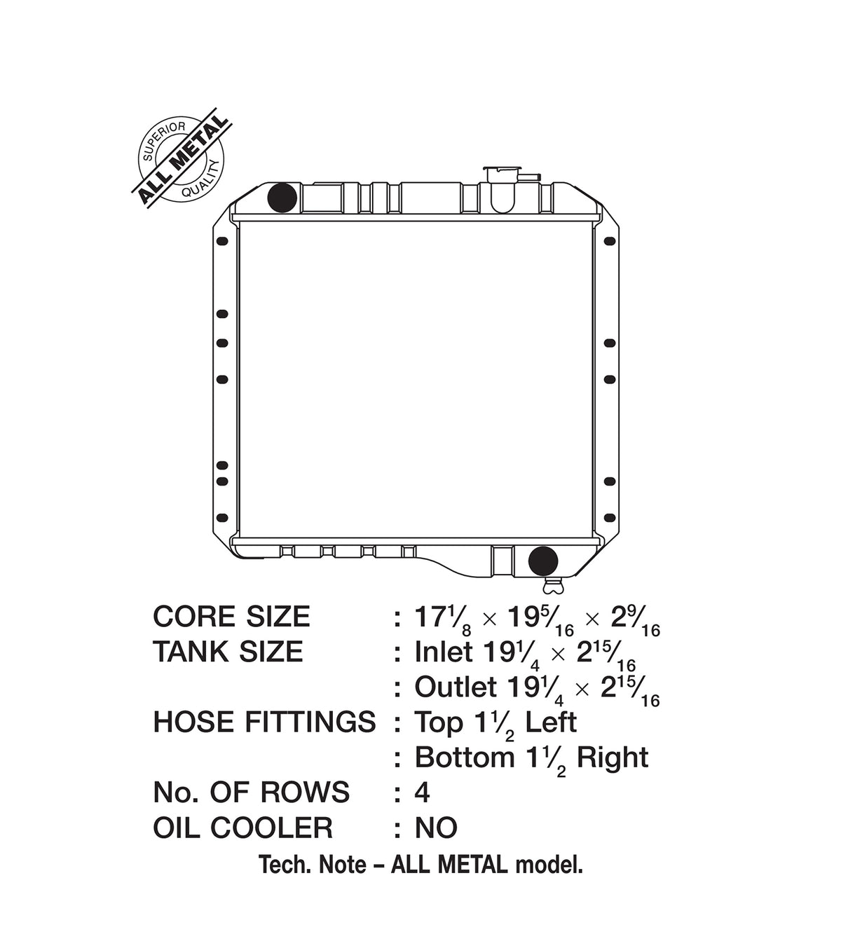 CSF Copper & Brass Radiator for Toyota Land Cruiser 40 Series 3.9 / 4.2 Petrol - image 5