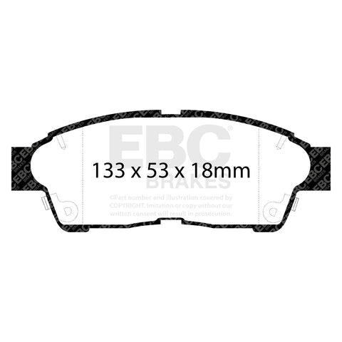 EBC Yellowstuff 4000 Series Street and Track Brake Pad Set (DP4964R) Image 3