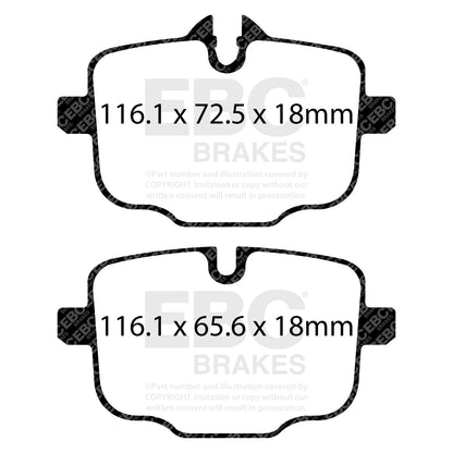 EBC BlueStuff Pad & 2pc Disc Kit (P2DK062B) Rear