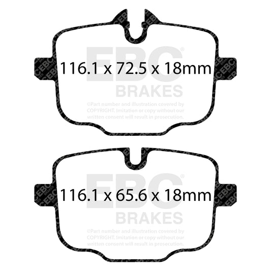 EBC BlueStuff Pad & 2pc Disc Kit (P2DK062B) Rear