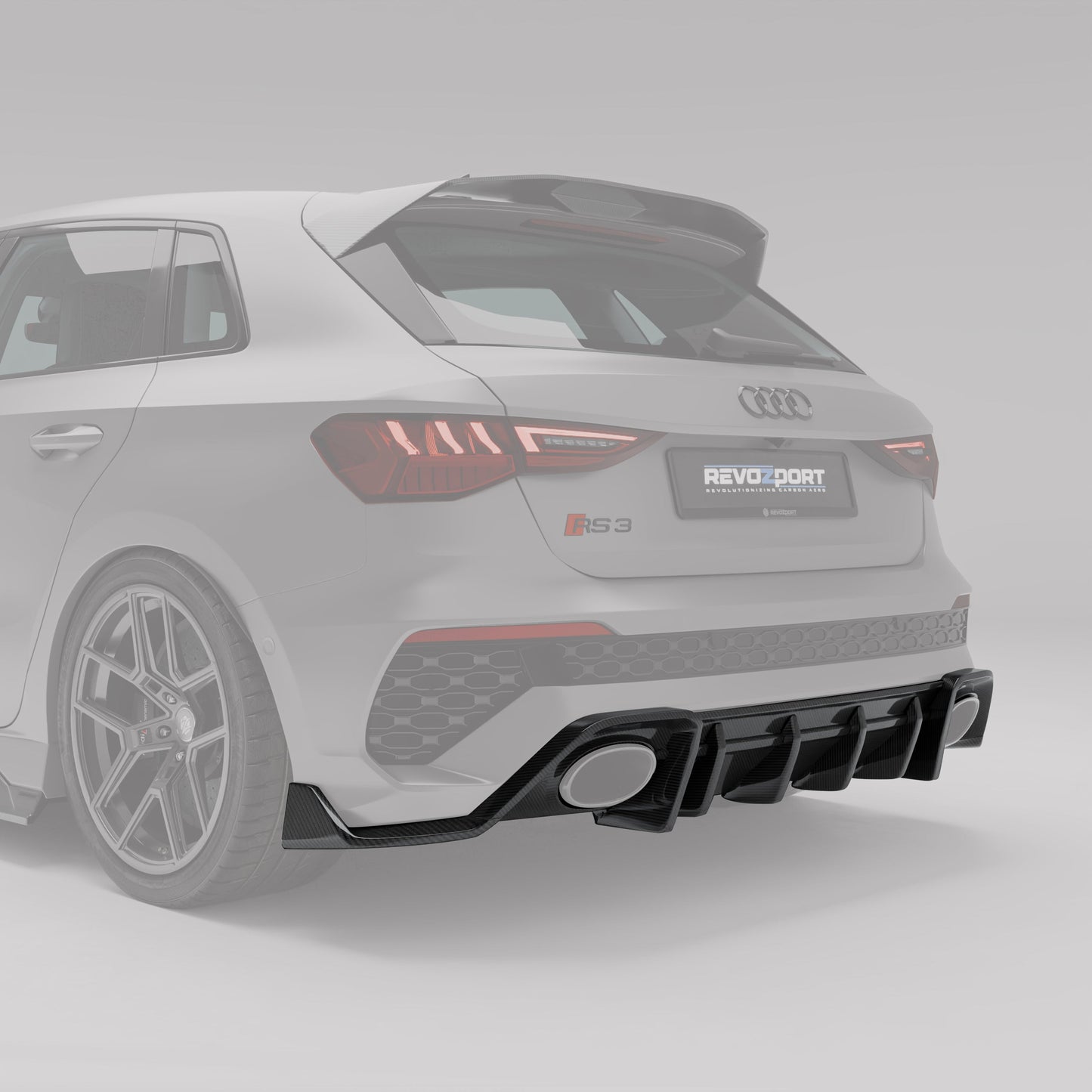 Revozport Audi RS3 8Y Carbon Fibre Rear Diffuser