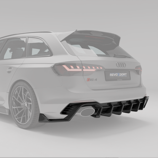 Revozport Carbon Fibre Rear Diffuser for Audi RS4 B9.5 Facelift