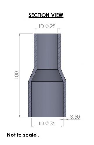 Silicon Hoses 35-25mm Straight Reducer Silicone Hose (FMS35-25) - photo 3