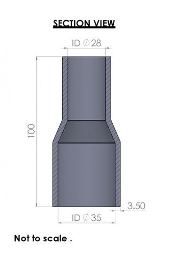 Silicon Hoses 35-28mm Straight Reducer Silicone Hose (FMS35-28) - photo 3