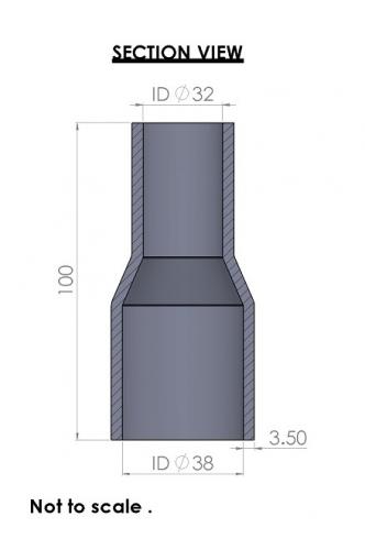 Silicon Hoses 38-32mm Straight Reducer Silicone Hose (FMS38-32) - photo 3