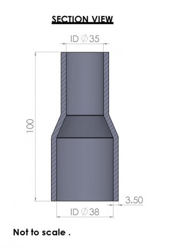 Silicon Hoses 38-35mm Straight Reducer Silicone Hose (FMS38-35) - photo 3