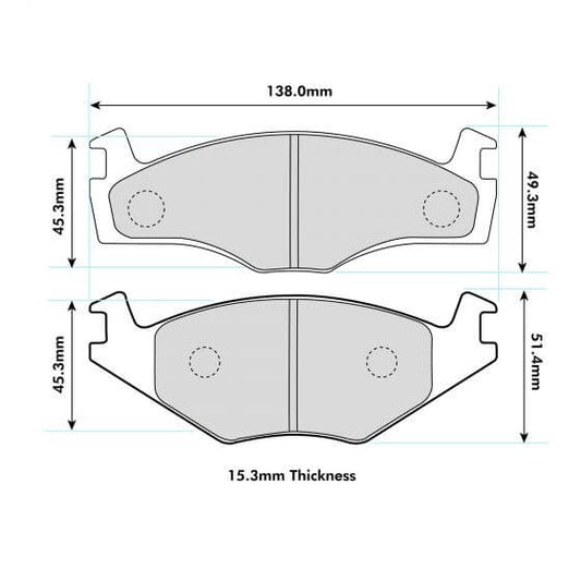 PBS WV Golf Mk1/2/3 Kelgate Caliper Front Performance Brake Pads 399 - FD Racing