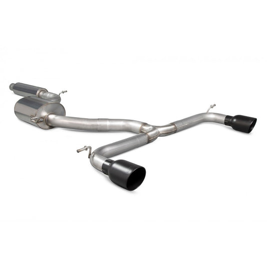 3&quot; Scorpion Resonated Cat Back Exhaust system Black Ceramic Tips