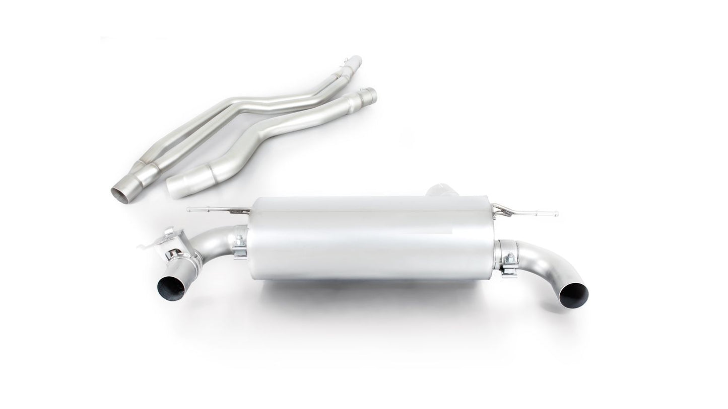 Sport Exhaust Bundle for BMW F30 F31 F32 F33 F36 Resonated | 2x 84mm Street Race Black Chrome Tips