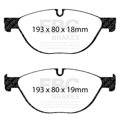 EBC Yellowstuff 4000 Series Street and Track Brake Pad Set (DP42019R)
