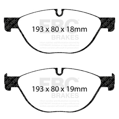 EBC Yellowstuff 4000 Series Street and Track Brake Pad Set (DP42019R)