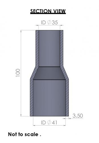 Silicon Hoses 41-35mm Straight Reducer Silicone Hose (FMS41-35) - photo 3
