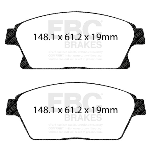 EBC Greenstuff 2000 Series Sport Brake Pad Set (DP22067) Image 4