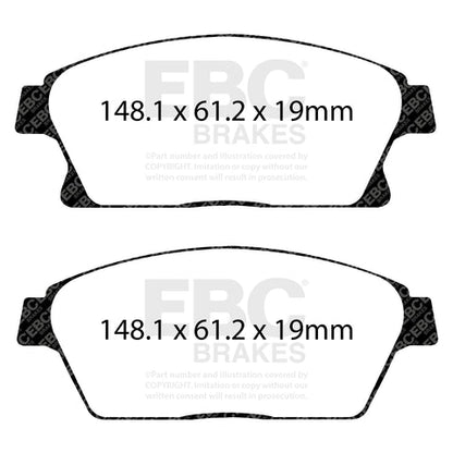 EBC Greenstuff 2000 Series Sport Brake Pad Set (DP22067) Image 4