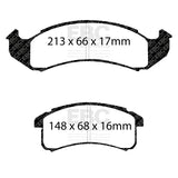 EBC Redstuff 3000 Series Sport Brake Pad Set (DP31142C) Image 1