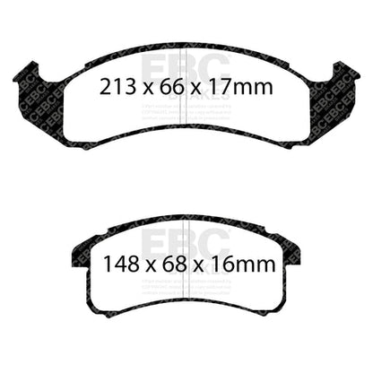 EBC Redstuff 3000 Series Sport Brake Pad Set (DP31142C) Image 1