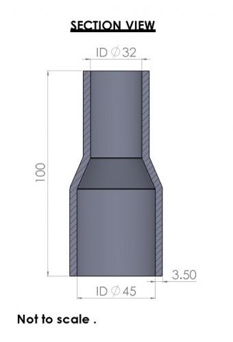 Silicon Hoses 45-32mm Straight Reducer Silicone Hose (FMS45-32) - photo 3