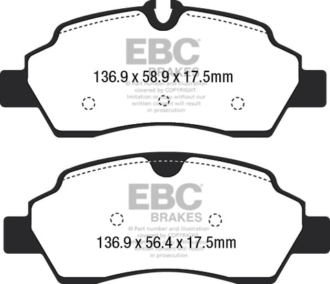 EBC Yellowstuff 4000 Series Street and Track Brake Pad Set (DP42222R) Image 4