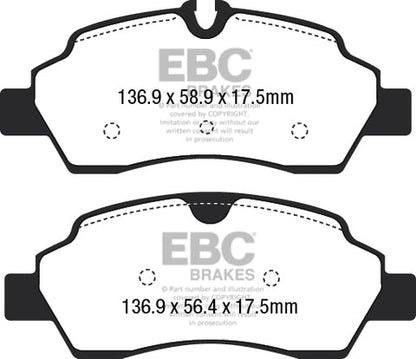 EBC Yellowstuff 4000 Series Street and Track Brake Pad Set (DP42222R) Image 4