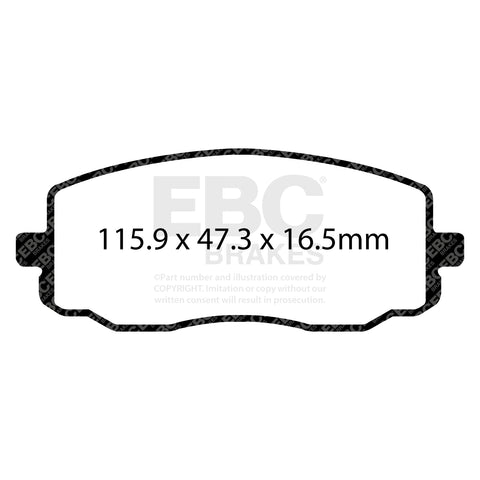 EBC Greenstuff 2000 Series Sport Brake Pad Set (DP22050) Image 4