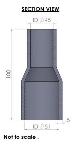 Silicon Hoses 51-45mm Straight Reducer Silicone Hose (FMS51-45) - photo 3