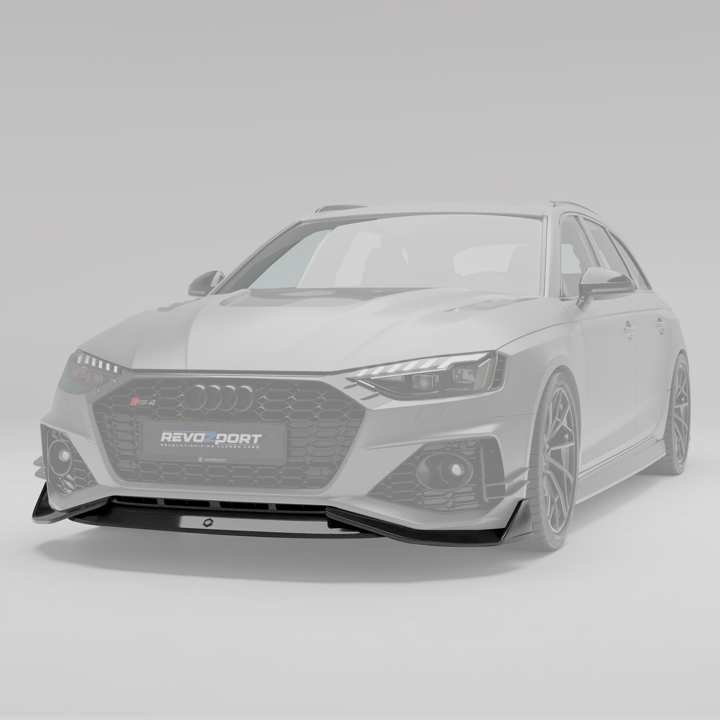 Revozport Carbon Fibre Front Lip for Audi RS4 B9.5 Facelift