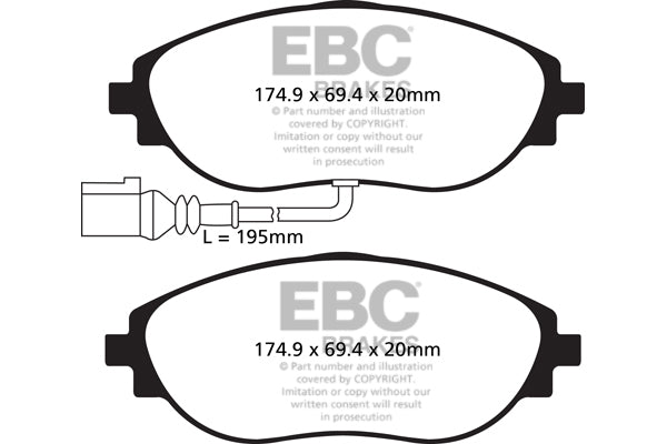 EBC Brakes Pad and Disc Full vehicle Kit (PD40K1951) Image 3